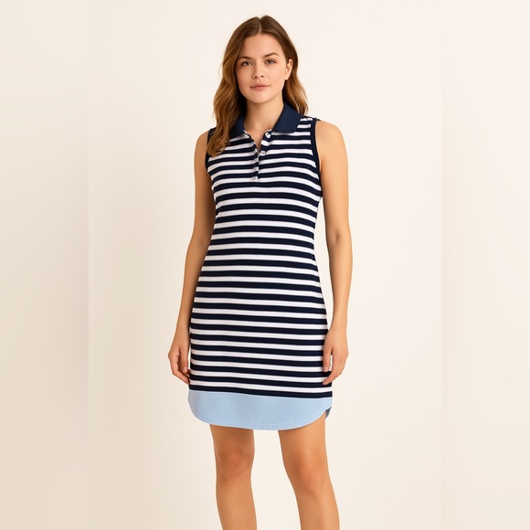 Tommy Bahama Dresses & Skirts - Tommy Bahama Sleeveless Stripe Polo Dress – Navy/White – Size L – NWT
